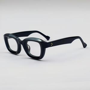 レトロな厚手のアセテートスペクタクルフレーム男性用立体断面手作り近視読書女性用処方メガネ - Product Image 2