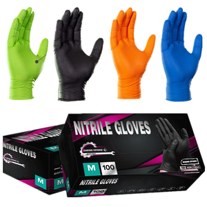 Wholesale 8 Mil Heavy Duty Thick Mechanic Auto Working Diamond Texture Latex Free Industry Nitrile <b>Disposable</b> <b>Gloves</b> Jiangsu - Product Image 1