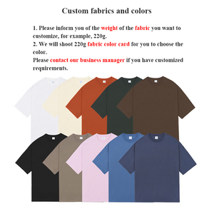 T-shirt uni brodé imprimé surdimensionné de haute qualité 270gsm 100% coton grande taille t-shirt personnalisé pour hommes - Product Image 4