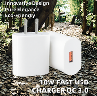 Chargeur USB simple Ilepo 18W à charge rapide QC 3.0, chargeur portable, prise US pour les voyages, compatible avec les téléphones Android