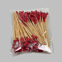 Brochette en bambou d'écrevisses rouges 100 pièces Pack bâtonnets de fruits apéritifs cure-dents approvisionnement de fête