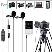 BOYA BY-M1DM Microphone à double Lavalier 6m, câble à clipser pour DSLR, revers à double tête pour enregistrement sur les caméscopes iPhone