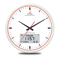 Horloge murale électronique multifonctionnelle Ramanda Cadeau Mosquée Musulmane Azan avec affichage numérique LCD Horloge de l'heure mondiale des villes FAJ-360