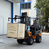 Chariot élévateur agricole articulé à 4 roues avec transmission hydrostatique, capacité de levage de 1100 kg, chariot élévateur tout-terrain multifonctionnel