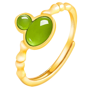 แหวนหยกแท้ธรรมชาติรูปนกฟีนิกซ์ วัสดุหยกและอาเกตโบราณ แหวนหยกฝังเงิน S925 สำหรับผู้หญิง - Product Image 5