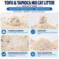 Litière pour chat agglomérante biodégradable au charbon actif de maïs et de tofu, anti-odeur et sans poussière, fourniture directe usine pour les marques mondiales d'articles pour animaux de compagnie