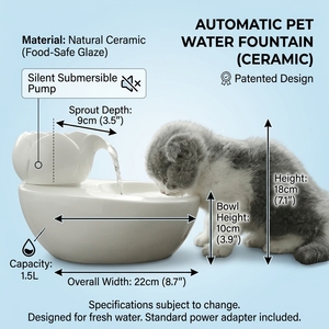Nueva Fuente de Agua Inteligente para Gatos, Automática, con Circulación de Agua, de Cerámica y Porcelana, Linda y Adorable, Dispositivo de Alimentación para Mascotas - Product Image 4