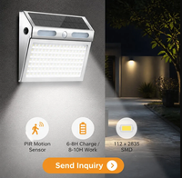 Lampe murale solaire LED, éclairage extérieur pour jardin, portail, mur, IP65, étanche, avec détecteur de mouvement