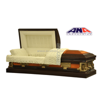 Ataúd de cobre sólido de estilo americano personalizado de varios colores de alta calidad ANA