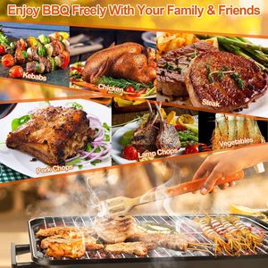 Lightweight Portable Folding Grill with Lid Multifunctional Windproof Detachable Assemble Outdoor Household <b>BBQ</b> - Product Image 4