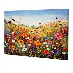 SERIMINO Impressions sur toile murales florales modernes, peintes à la main, thème nature et fleurs pour la décoration intérieure, impression numérique - Product Image 1