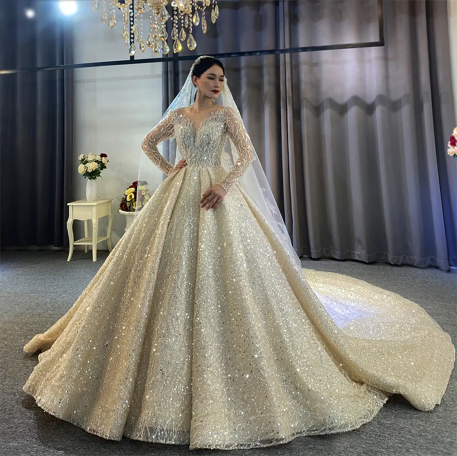 New Hot Sale Wedding Dress Luxury Full Beading Bridal Dress