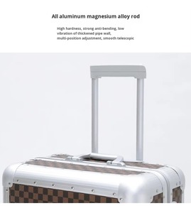 <span class=keywords><strong>Valise</strong></span> trolley en alliage d'aluminium de haute qualité 20/24 pouces, bagage à roulettes durable avec serrure TSA pour voyages élégants - Product Image 6