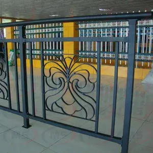Factory Supplier iron fence panels wrought black Fancy Garden Wrought Iron Fence