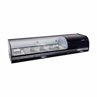 Vitrine réfrigérée à sushi en acier inoxydable de 1,33 m avec refroidissement direct, à un seul niveau, pour usage commercial