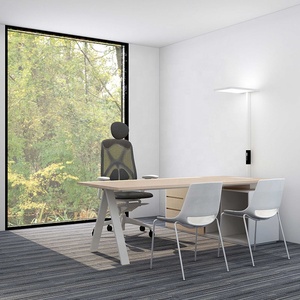 Poste de travail en L pour manager, en bois écologique avec gestion des câbles, pour bureau d'affaires et espace de coworking partagé - Product Image 3