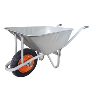 Brouette à plateau métallique de chantier chinoise pour l'Indonésie, Brouette Artco à plateau extra profond avec roue en caoutchouc plein, Gerobak Sorong Artco - Product Image 3