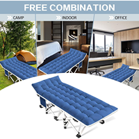 Lit de camping pliable léger et portable, cadre métallique gonflable, capacité de charge de 200 kg, design moderne, hôpital, école, chambre à coucher