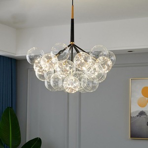 Burbuja creativa E27 lámpara colgante nórdico claro bola de cristal luces colgantes para sala de estar comedor - Product Image 5