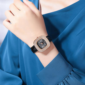 New elegant diamond-<b>set</b> quartz <b>watch</b> leather strap digital numerals high-end women's <b>watch</b> - Product Image 5