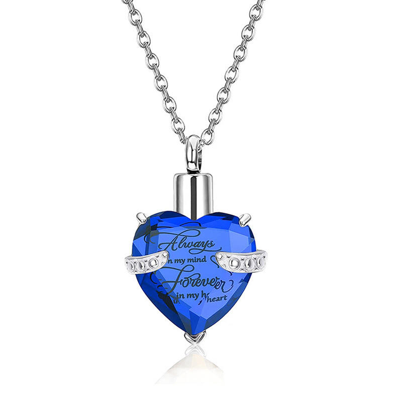 Vintage Style Stainless Steel Heart-Shaped Memorial Urn Pendant