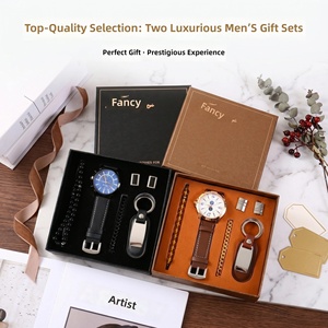 Set de Regalo Moderno para <span class=keywords><strong>Caballero</strong></span> Wisteria: Reloj de Pulsera Multifuncional, Brazaletes Metálicos, Gemelos y Llavero, Regalo Empresarial Completamente Coordinado - Product Image 3