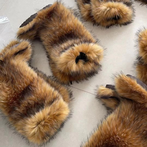 Snow Boots <strong>Ladies</strong> Plush Boots Female Warm Luxury Furry <strong>Shoes</strong> Women's Fluffy Faux Fox Fur <strong>Winter</strong> Adult - Product Image 1