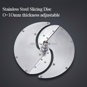 상업용 전기 슬라이서 통합 수동 채소 절단기 과일 감자 레몬 슬라이스용 두께 조절 가능 - Product Image 5