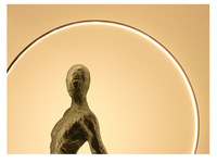 Lampe de sol d'art personnalisée pour salle d'exposition H70.9 pouces, décoration moderne et créative, forme de sculpture, cercle, sculpture humanoïde