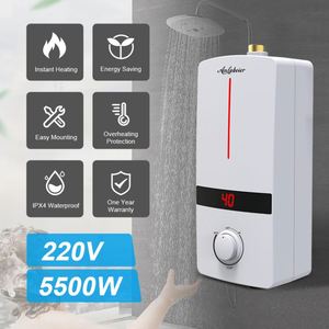 5500W 240V Ipx4 Calentador de agua eléctrico doméstico Calentamiento instantáneo sin tanque Fácil de instalar con cuerpo pequeño - Product Image 6