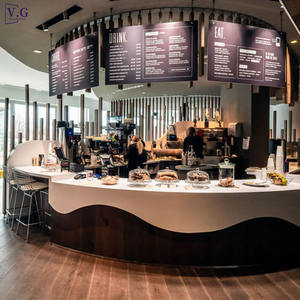 Bancone Cassa per Caffetteria su Misura di Alta Qualità con Design a Forma di Bottiglia di Latte e Servizio OEM - Product Image 5