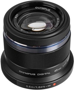 Objectif OM SYSTEM M.Zuiko Digital 45mm F1.8 Noir Téléobjectif pour appareil photo hybride 4/3, design compact, magnifique bokeh rond - Product Image 3