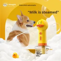 Distributeur automatique de savon moussant pour chien, machine à bulles de savon à piles, bouteille mousseuse en forme de canard mignon, en plastique écologique pour animaux de compagnie