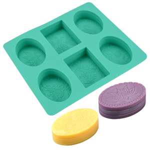 <span class=keywords><strong>Molde</strong></span> de silicona ovalado <span class=keywords><strong>rectangular</strong></span> <span class=keywords><strong>3D</strong></span> de 6 cavidades personalizado al por mayor para hacer velas de jabón - Product Image 3