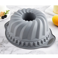 Moule à gâteau en silicone en stock pour chiffon et mousse, design rond à oreilles, antiadhésif, compatible four, outil de cuisson Xu-0666