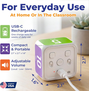 Temporizador Visual para Niños y Adultos, Cubo de Temporizador <span class=keywords><strong>Pomodoro</strong></span>, Cuenta Regresiva y Ascendente Visual, Temporizador Digital para el Aula, Recargable, para TDAH - Product Image 4