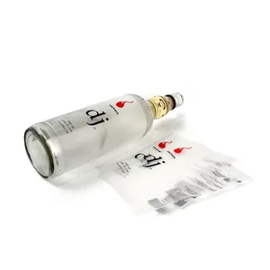 カスタムヒートシールワインプラスチックボトル包装スリーブ、ガラスボトル用PVCフィルムシュリンクスリーブラップ