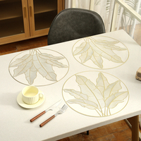 Tapis de Table nordique en feuille de palmier en PVC napperon antidérapant anti-chaud pour hôtel de cuisine domestique et restaurant occidental pour l'isolation