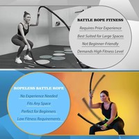 Corde de combat légère et sans corde pour entraînement à domicile, fitness, musculation, remise en forme et perte de poids