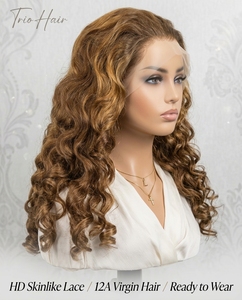 Parrucca in pizzo pre-tagliato HD Skinlike senza colla, pronta da indossare, con cuticole allineate, estremità spesse e sane, colore Cowboy Copper - Product Image 3