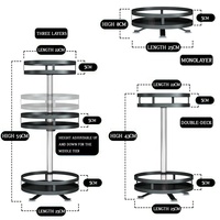 Étagère rotative ronde pour bouteilles d'épices, support de rangement pour bocaux d'épices de cuisine, tiroir Lazy Susan Under Cabinet Spice Rack Organizer