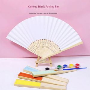 Abanicos de Mano Plegables de Bambú con Logotipo Personalizado, Abanicos de Papel Blanco para Bodas, Regalos Promocionales al por Mayor - Product Image 4