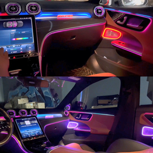 Kit d'éclairage d'ambiance intérieur 64 couleurs W206 pour Mercedes-Benz Classe C 2022-2025 – Ensemble actif de 9 éclairages d'ambiance améliorés - Product Image 5