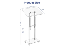 Atril de Acrílico Transparente Personalizable, Atril Móvil Multiusos con Altura y Ángulo Ajustables para Aula, Conciertos y Discursos