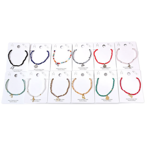 <b>Crystal</b> <b>Beaded</b> <b>Bracelet</b> Stainless Steel Pendant 6 Mixed Styles Fashion Unisex Gift Trendy Jewelry - Product Image 2