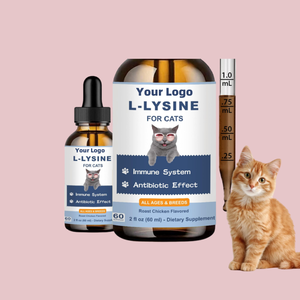 Gouttes de L-Lysine Naturelle à Marque Privée <span class=keywords><strong>pour</strong></span> Chats – Complément Immunitaire et Soutien Respiratoire Félin – Gouttes Antibiotiques <span class=keywords><strong>pour</strong></span> Chats - Product Image 1