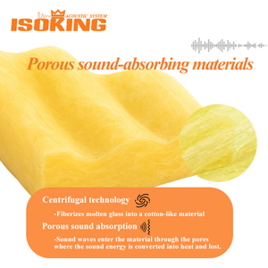 Isoking แผงฝ้า<span class=keywords><strong>เพดาน</strong></span>ไฟเบอร์กลาสอะคูสติก NRC Class A Fire rated สำหรับสำนักงาน - Product Image 5