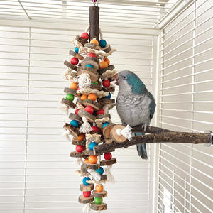 Orta büyük papağan malzemeleri Log Gnawing dize yırtılma sıkıntı için dayanıklı kuş oyuncak taşlama kafes dekorasyon - Product Image 2