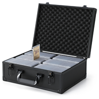 Boîte de rangement en aluminium 3"x4" 35pt pour cartes à collectionner, boîte métallique pour cartes TCG MTG, jeux de cartes sportives