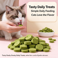 Biscuits lyophilisés à l'herbe pour chats OEM ODM – Friandises naturelles pour animaux de compagnie, aide contre les boules de poils et soutien de la santé intestinale, formule équilibrée pour l'entretien du pelage